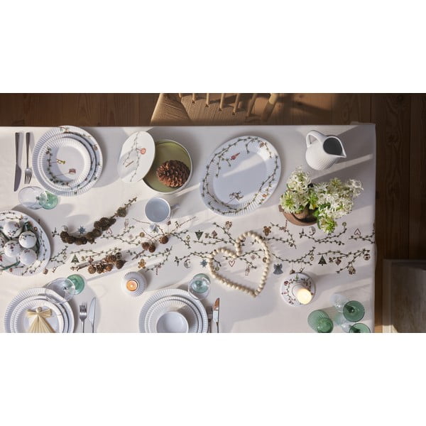 Balts porcelāna servēšanas šķīvis ar Ziemassvētku motīvu 27x34 cm Hammershøi – Kähler Design-image-1