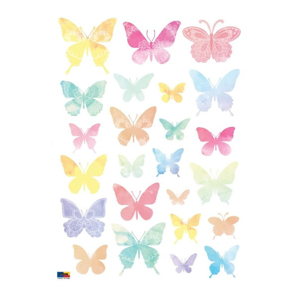 24 uzlīmju komplekts Ambiance Artistic Butterflies-image-2
