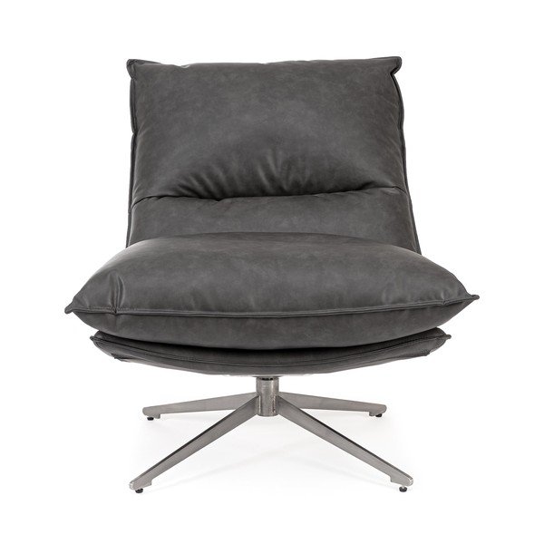 Tumši pelēks atpūtas krēsls ar uzglabāšanas vietu no ādas imitācijas Alanez – Bizzotto-image-2