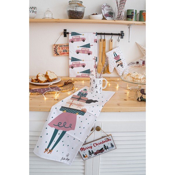 Kokvilnas trauku dvieļi (2 gab.) ar Ziemassvētku motīvu 50x70 cm A Lots of Gifts – Butter Kings-image-1