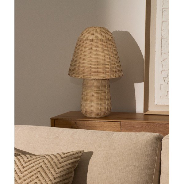 Dabīga toņa rotangpalmas galda lampa (augstums 65 cm) Neuda – Kave Home-image-3