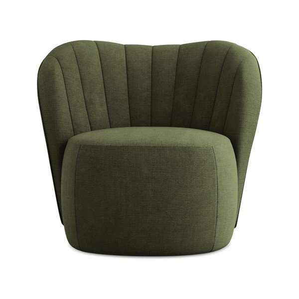 Zaļš atpūtas krēsls no šenila auduma Keloa – Makamii-image-1