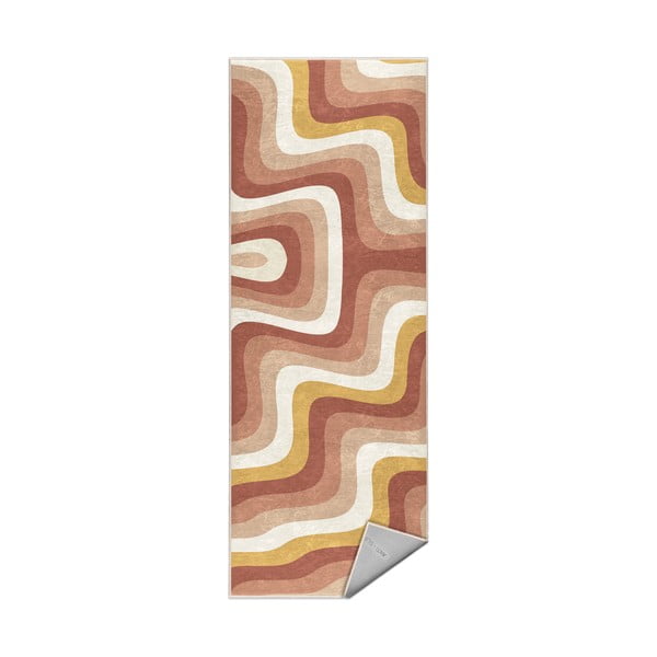 Okera dzeltens/dūmakaini rozā mazgājams celiņa paklājs 60x230 cm Creamy Strawberry Swirl – Mila Home