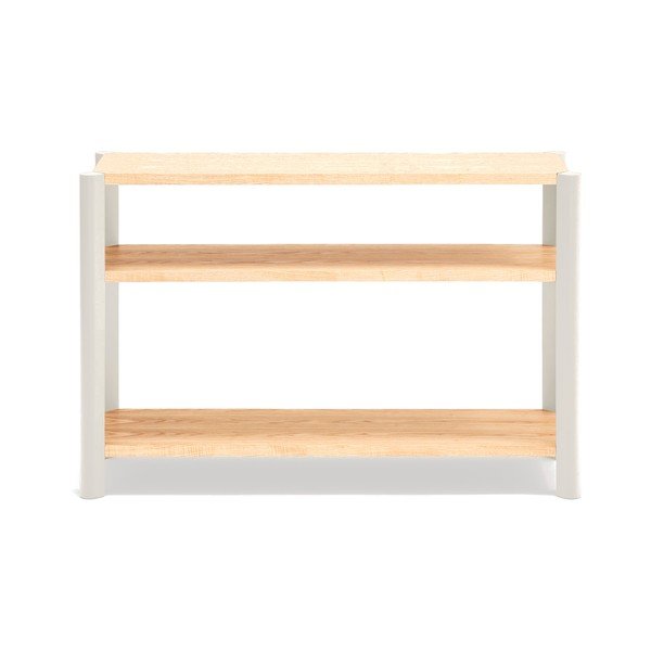 Krēmkrāsas/gaiša dabīga toņa plaukts ar ozolkoka imitāciju 126x84x43 cm Bona – Teulat