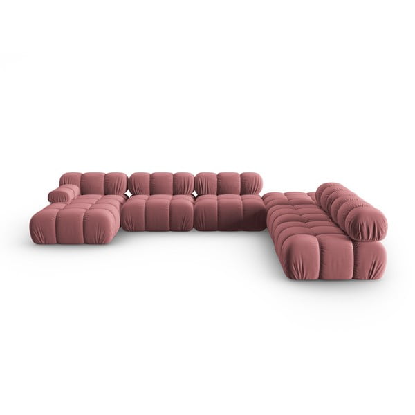 Rozā samta dīvāns 379 cm Bellis – Micadoni Home