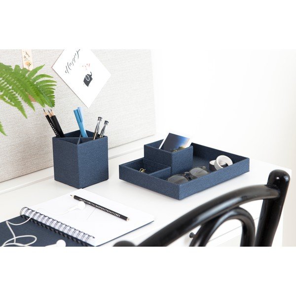 Tumši zils rakstāmgalda organizators ar 4 nodalījumiem Bigso Box Of Sweden Lena-image-2