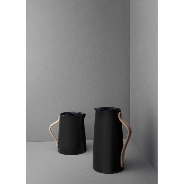 Melns nerūsējošā tērauda termosa kanna 1,2 l Emma – Stelton-image-1