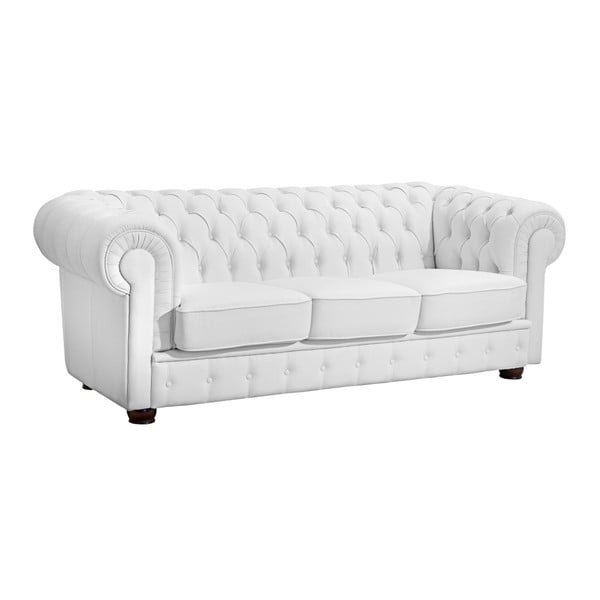 Balts mākslīgās ādas dīvāns Max Winzer Bridgeport, 200 cm