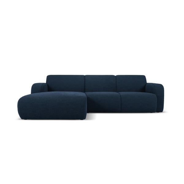 Tumši zils stūra dīvāns no buklē auduma (ar kreiso stūri) Molino – Micadoni Home