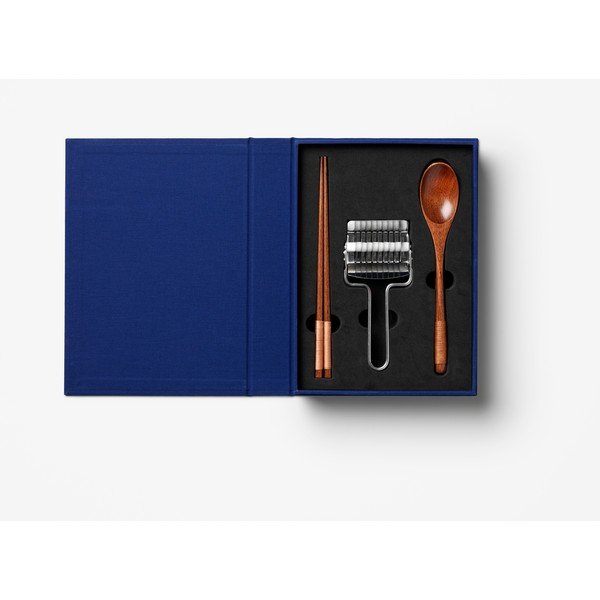 Zils nerūsējošā tērauda/bambusa irbulīšu komplekts 2 personām The Essentials - Ramen Tools – Printworks-image-2