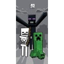 Pelēks kokvilnas bērnu dvielis 70x140 cm Minecraft "Mob Attack" – Jerry Fabrics