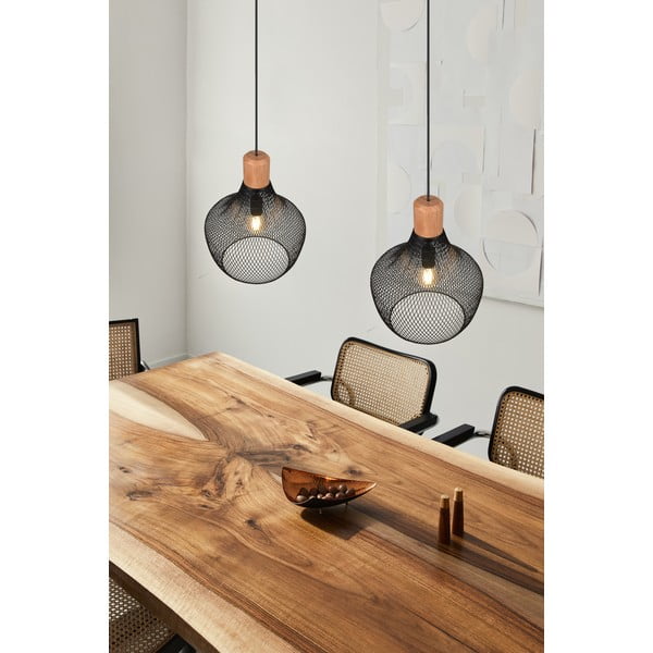 Melna piekaramā lampa ar metāla abažūru ø 33 cm Valeria – Reality-image-1