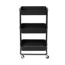 Melns plastmasas plaukts uz riteņiem 43x36 cm Grena – Compactor