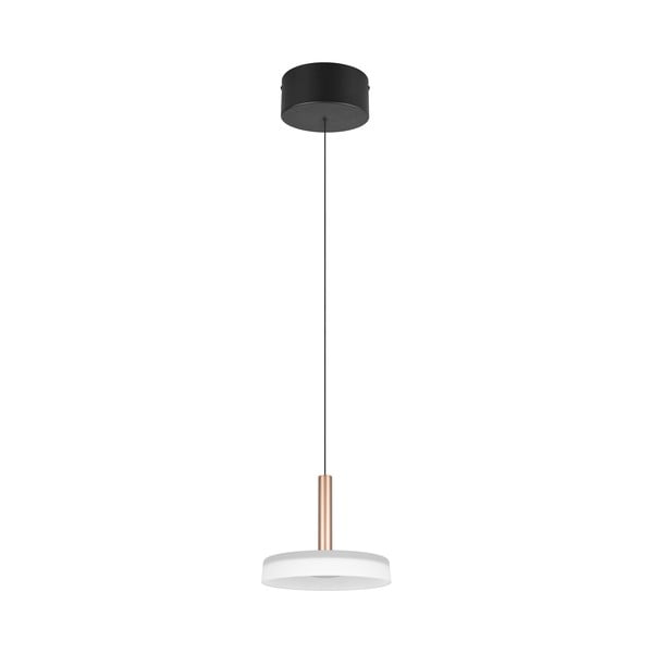 Melnbalta/zelta krāsas LED piekaramā lampa ar regulējamu spilgtumu un stikla abažūru ø 22 cm Celeste – Trio