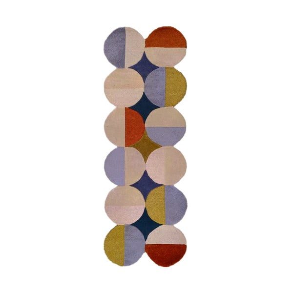 Ar rokām darināts vilnas celiņa paklājs 80x230 cm Mia Ellipse – Flair Rugs