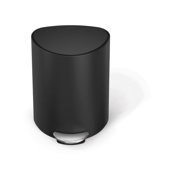 Matēti melna metāla atkritumu tvertne ar pedāli 6 l – simplehuman-image-4