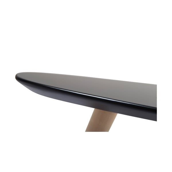 Melns žurnālgaldiņš ar dižskābarža koka kājām Furnhouse Fly, 116 x 66 cm-image-2