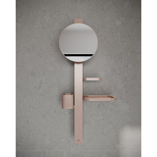 Sienas spogulis ar plauktu/ar pakaramo ø 20,5 cm ALU+ – Ideal Standard-image-1