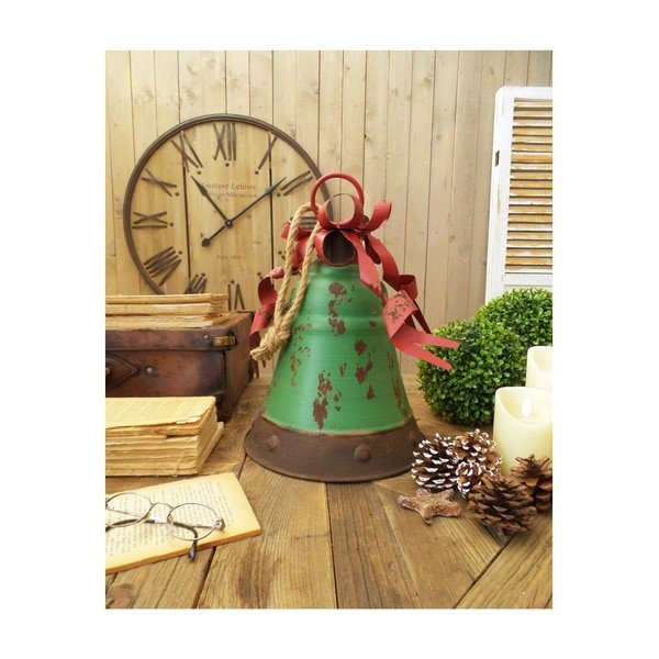 2 dekoratīvo zaļo zvaniņu komplekts Orchidea Milano Xmas, augstums 40 cm