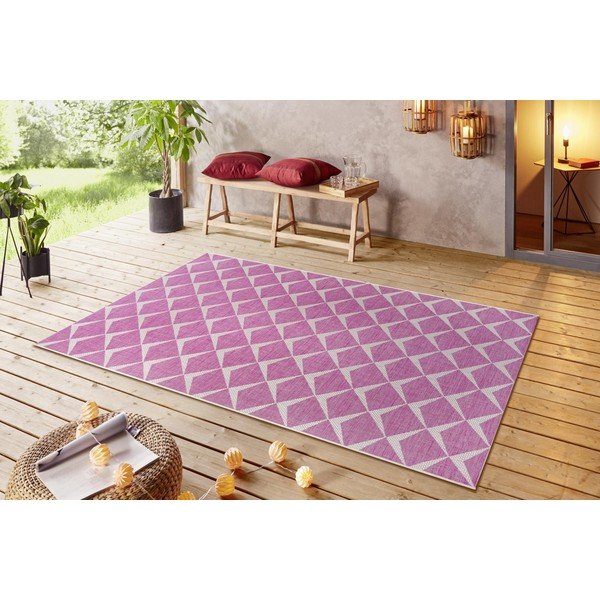 Rozā un bēšs āra paklājs NORTHRUGS Escala, 160 x 230 cm-image-1