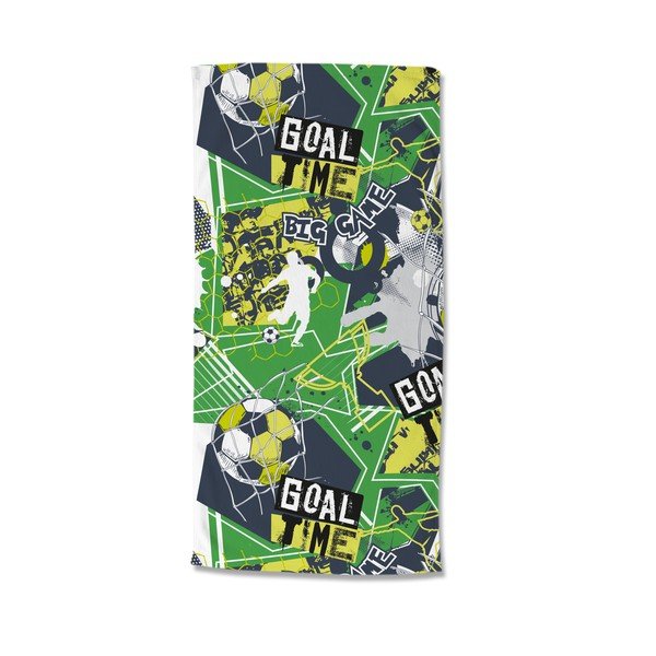 Zaļš bērnu samta pludmales dvielis 75x150 cm Goaltime – Good Morning