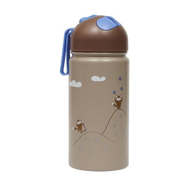 Brūna alumīnija bērnu pudele 360 ml Friends in the Forest – OYOY Mini