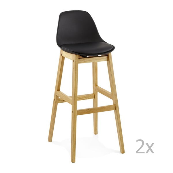 2 melnu bāra krēslu komplekts Kokoon Design Elody