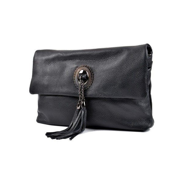 Melna ādas crossbody rokassomiņa Roberta M Elisa-image-1