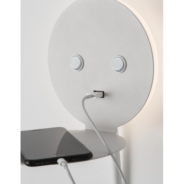 Balta alumīnija LED sienas lampa ar saliekamu konstrukciju/ar USB portu Eclip – Nova Luce-image-1