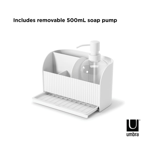 Balts mazgāšanas līdzekļu turētājs no pārstrādātas plastmasas Sling – Umbra-image-4