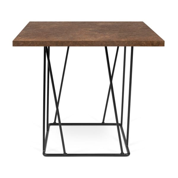 Brūns kafijas galdiņš ar melnām kājām TemaHome Helix, 50 x 50 cm