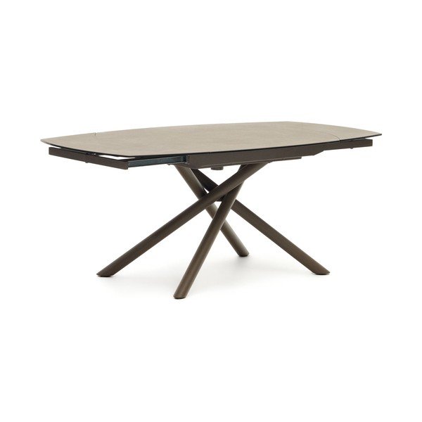 Izvelkams ēdamgalds ar papildu galda virsmu ar keramikas virsmu 100x130 cm Yodalia – Kave Home-image-3