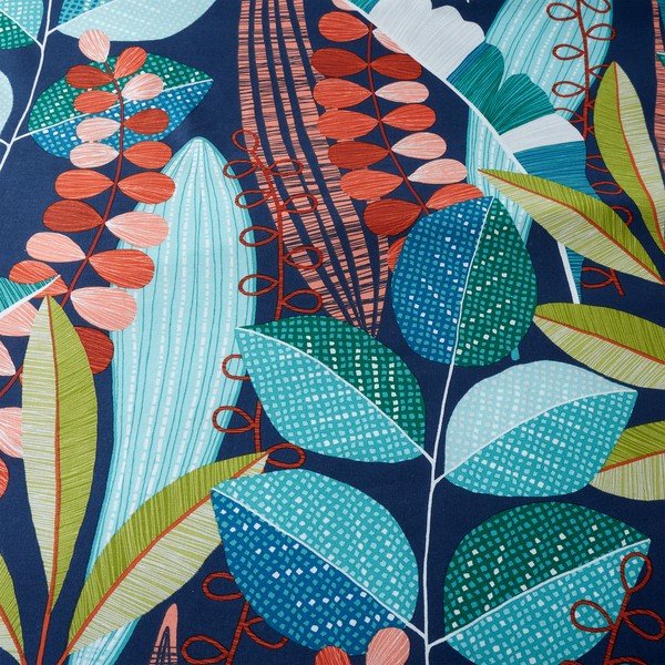 Zaļa/tirkīzzila vienvietīga gultas veļa 135x200 cm Botanical Leaves – Catherine Lansfield-image-4