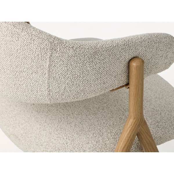 Krēmkrāsas/dabīga toņa polsterēts ēdamistabas krēsls ar roku balstiem Frances – Unique Furniture-image-2