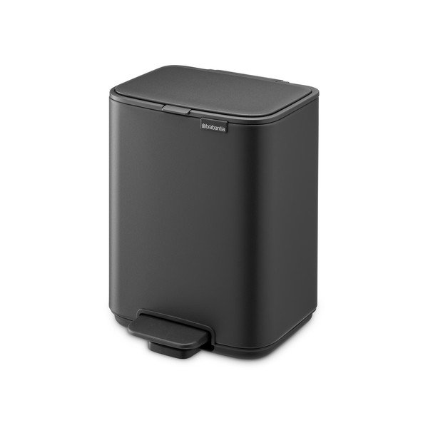 Tumši pelēka tērauda atkritumu tvertne ar pedāli 4 l Bo – Brabantia