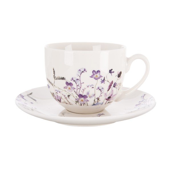 Balta/violeta porcelāna tasīte 280 ml Louka – Orion