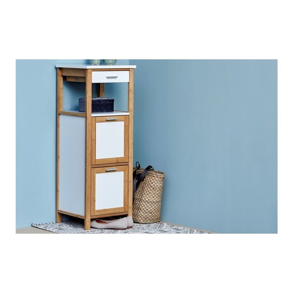 Bambusa vannas istabas plaukts ar 2 plauktiem un uzglabāšanas vietu Wenko Finja-image-4