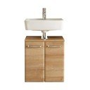 Dabīga toņa piekarams skapītis bez izlietnes ar ozolkoka imitāciju 53x60 cm Quickset 318 – Pelipal