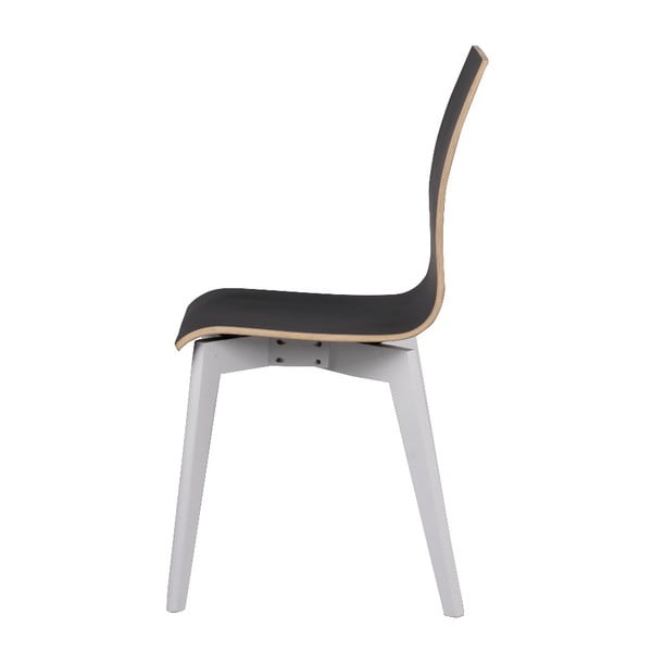 Melns ēdamistabas krēsls ar baltām kājām Rowico Grace-image-4