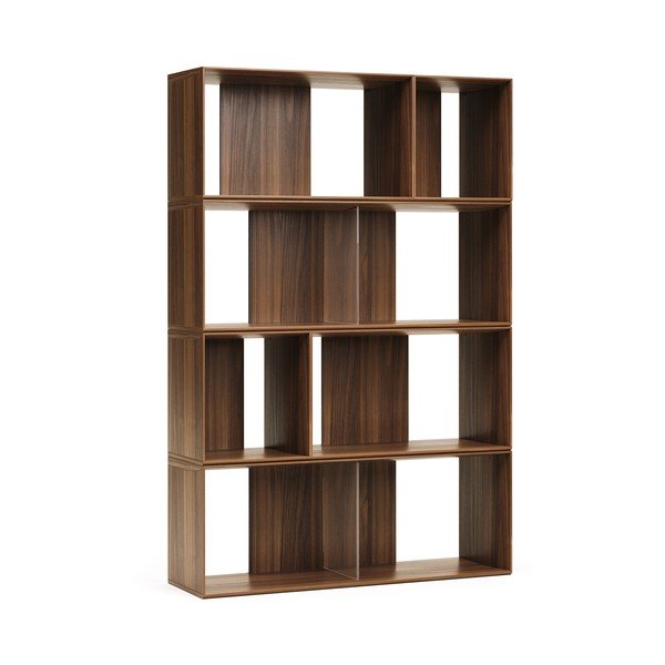Dabīga toņa modulārā plauktu sistēma ar riekstkoka imitāciju (6 gab.) 101x152 cm Litto – Kave Home-image-2