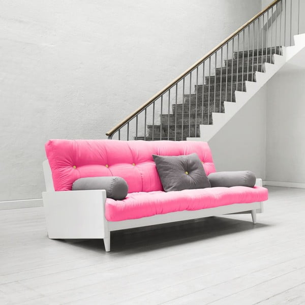 Dīvāns gulta Karup India White/Magenta/Amarillo