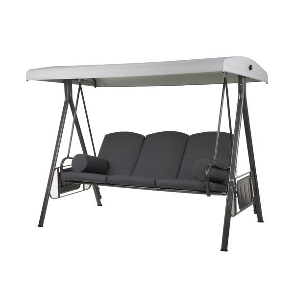 Melnas metāla dārza šūpoles Salerno – Dajar-image-1