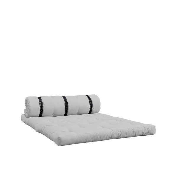 Maināms dīvāns ar baltām stepētām ādas siksnām Karup Buckle Up Light Grey-image-1