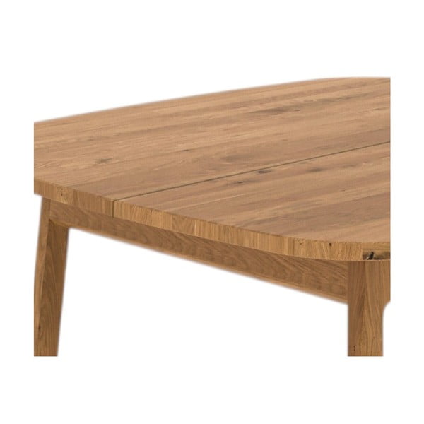 Dabīga toņa ozola masīvkoka izvelkams ēdamgalds 100x120 cm Twig – The Beds-image-2