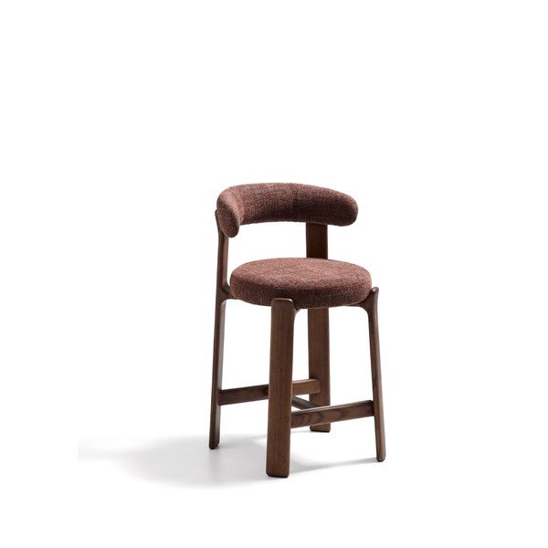 Brūns/tumša dabīga toņa oša masīvkoka bāra krēsls (sēdekļa augstums 65 cm) Granite – Kave Home