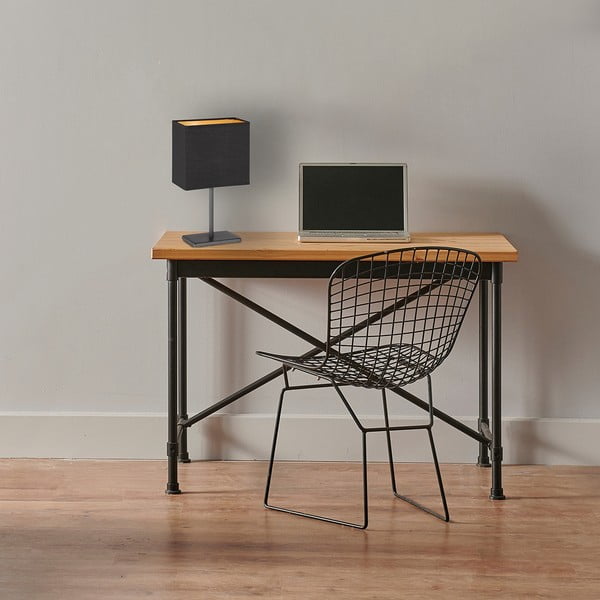 Melna galda lampa ar auduma abažūru (augstums 30 cm) Kate – Fischer & Honsel-image-1