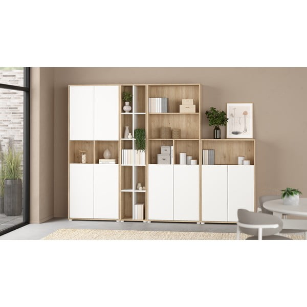 Dabīga toņa grāmatplaukts ar ozolkoka imitāciju 80x124 cm Sign – Tvilum-image-1