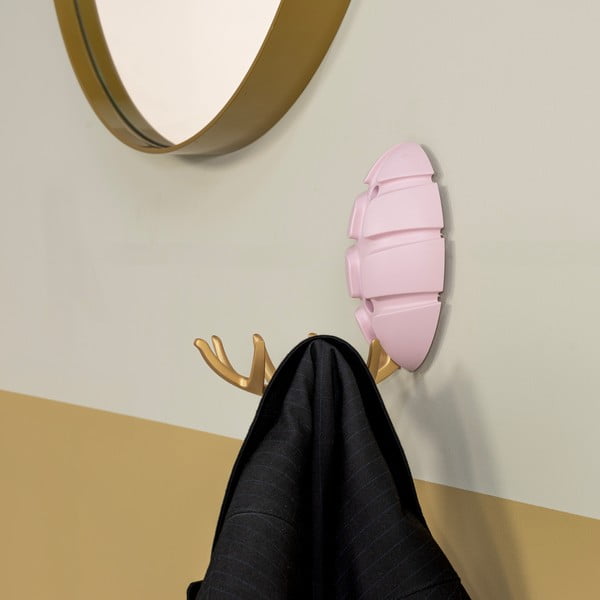 Gaiši rozā/zelta krāsas plastmasas sienas āķis Bug – Spinder Design-image-4