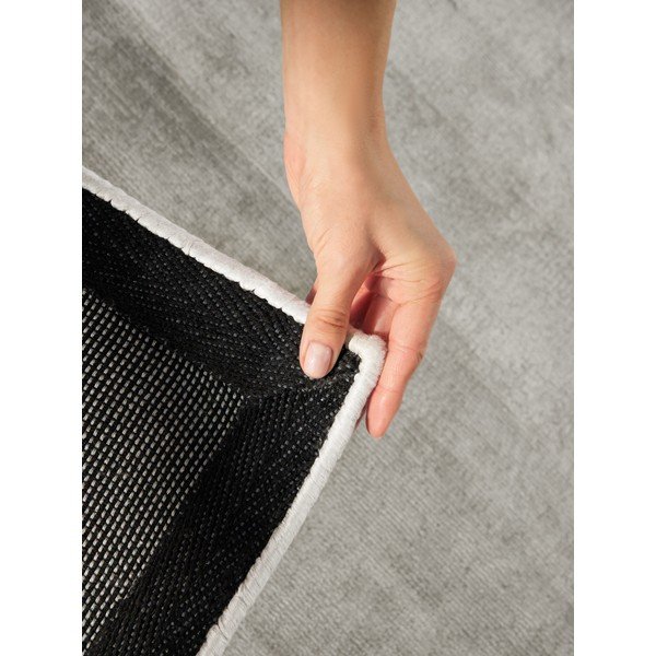 Pelēks ar rokām darināts viskozes paklājs 80x150 cm Noemi – Vikosa-image-4