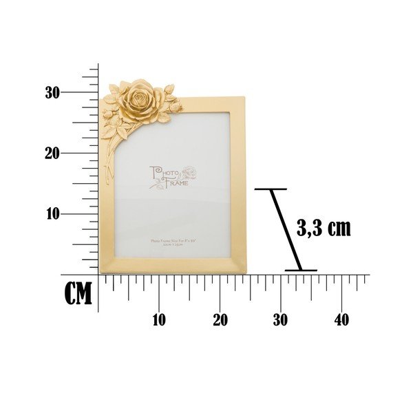 Dzeltens fotorāmis sveķu rāmī Mauro Ferretti Glam Rose, 20 x 25 cm-image-1